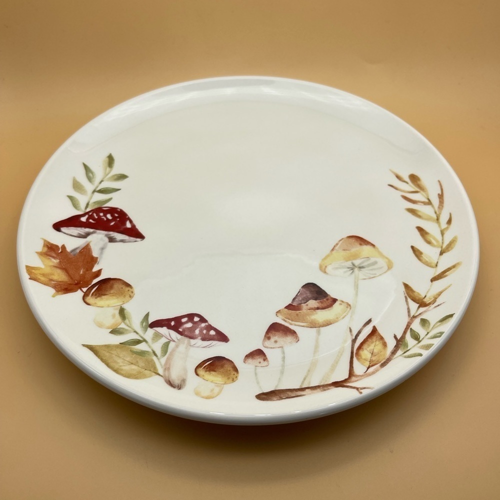 🍄HOST PICK🍄Set of (2) Mushroom Ceramic Plates, NWOT